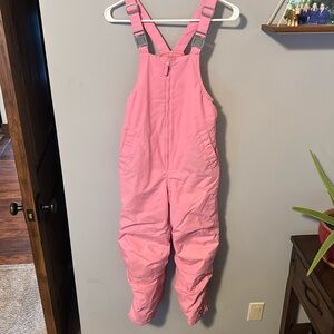Lands End girls pink ski bibs size 10.